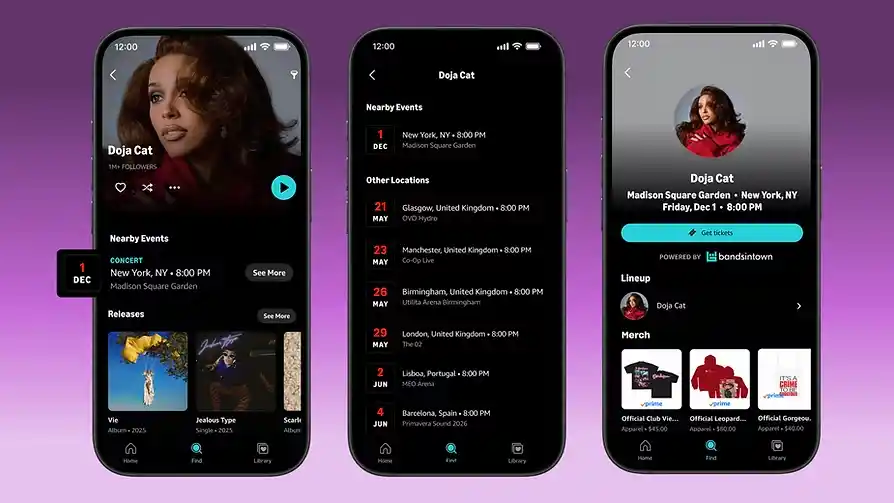 Amazon Music integrează automat concertele artiștilor prin Bandsintown